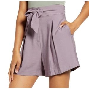 Leith Tie Belt Hammered Shorts Purple 3x 4x